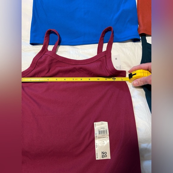 Set of 4 sz M, vibrant ribbed tanks, royal blue, plum, copper, teal, pack well - Picture 2 of 3